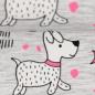 Preview: Baumwoll Jersey Funny Dogs auf Hellgrau melliert